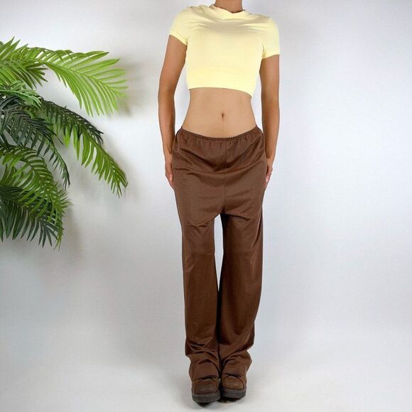 Vintage 90s Fairy Grunge Brown Indie Casual High Waisted Slip Pants / Size: M - Picture 5 of 5
